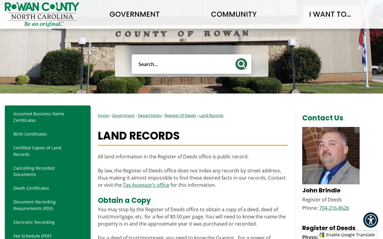 Salisbury public records land copy and deed access instructions
